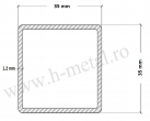 Teava patrata inox 35x35x1.2 mm 1